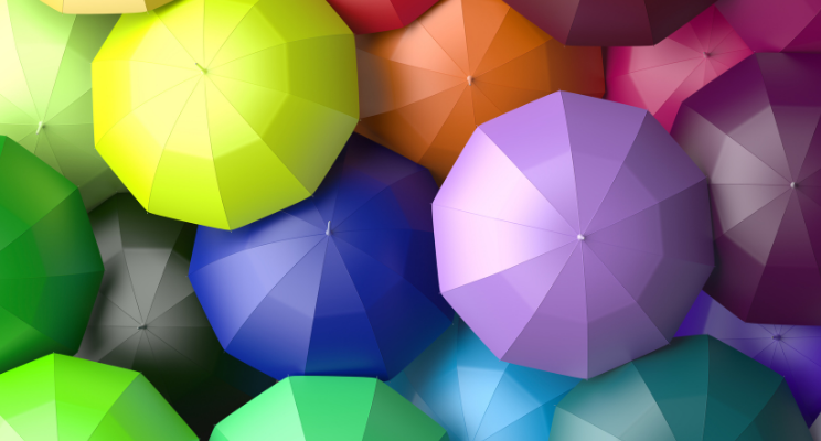 multi colored umbrellas
